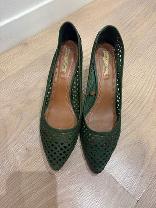 Zapatos de tacón Zara verdes