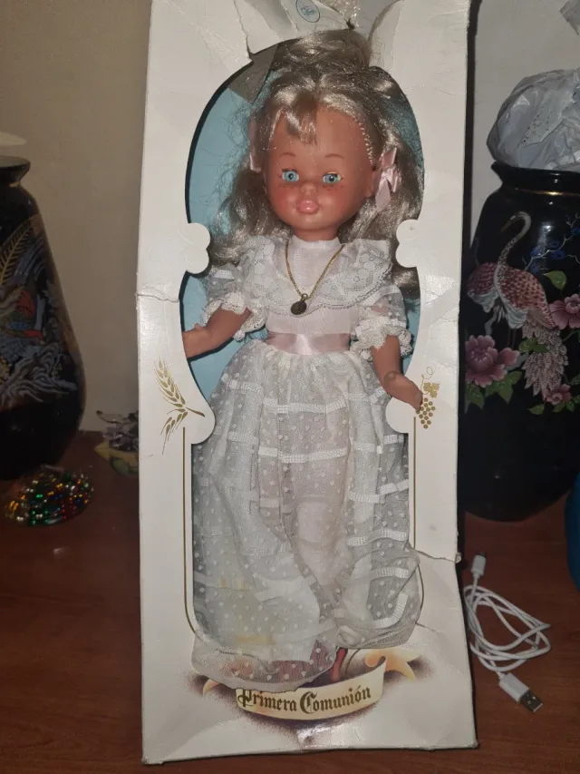 Nancy Primera Comunión Vestido Blanco anos70