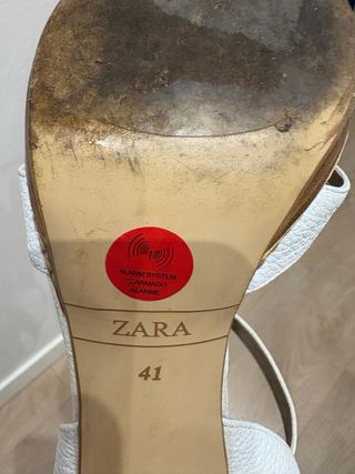Zapato tacón Zara blanco 10 cm 