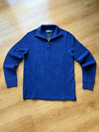 Jersey Ralph Lauren cremallera 1/4 azul