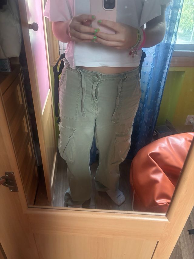 Pantalones cargo verdes