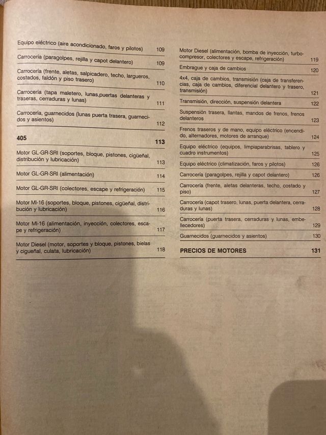 Cat Despiece modelos Peugeot-Talbot Nov 1990