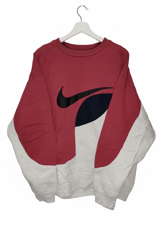 Sudadera Nike rework burdeos y gris