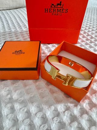 Pulsera H acero de color Oro y Blanco
