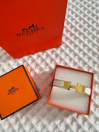 Pulsera H acero de color Oro y Blanco