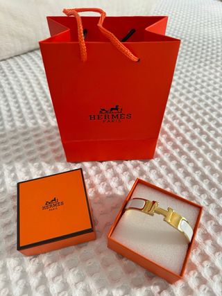 Pulsera H acero de color Oro y Blanco