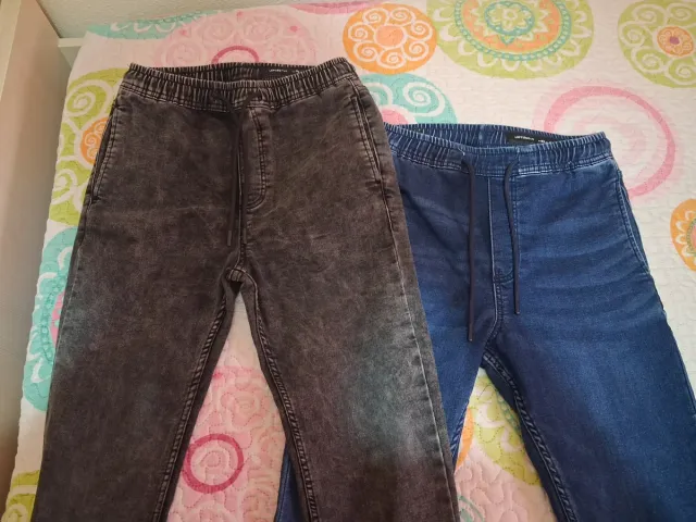 2 Pantalones Jogger (Azul y Gris)