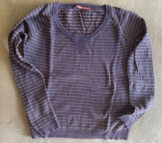 Jersey de algodón azul y beige