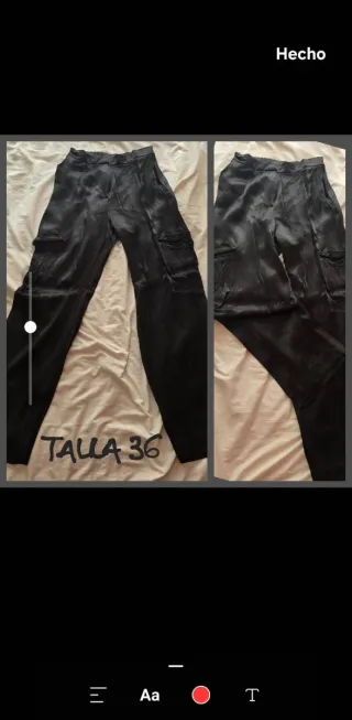 Pantalón cargo negro talla 36
