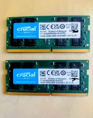 32GB Dual Channel Crucial CL19 (2x16GB) DDR4 RAM 
