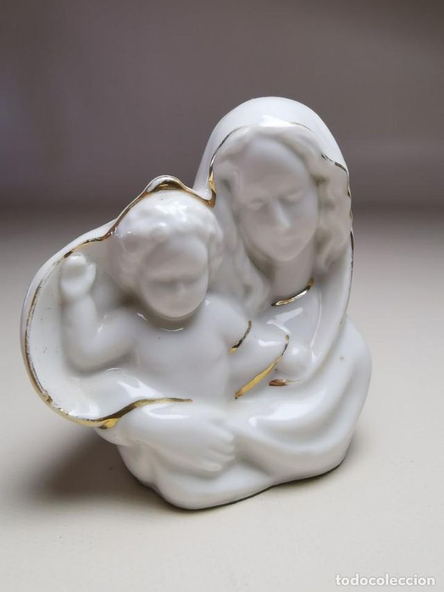 Statuetta in porcellana della Madonna col Bambino di Jäger