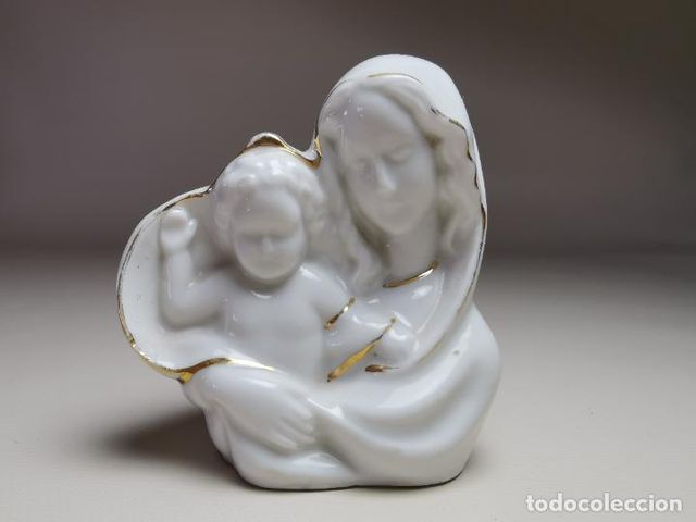 Statuetta in porcellana della Madonna col Bambino di Jäger