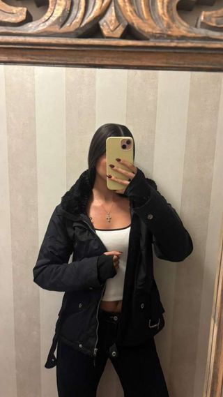 Anorak mujer con cuello borregado