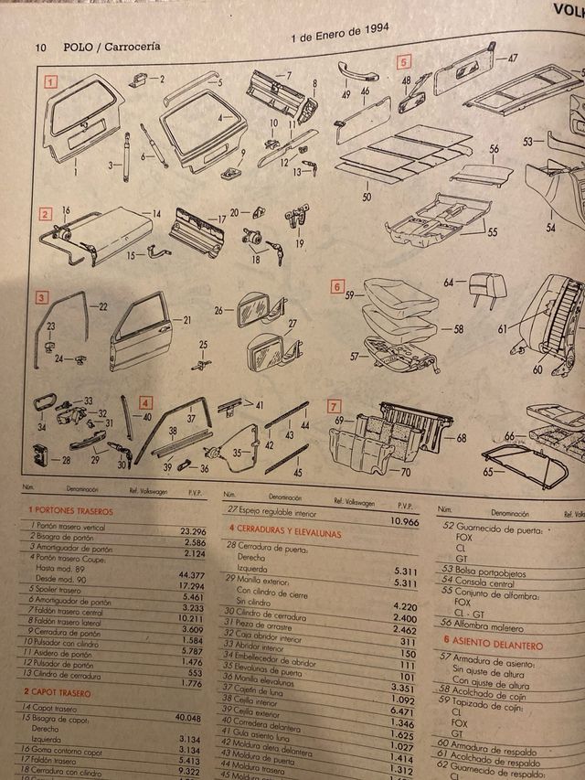 catálogo despiece Volkswagen 1994