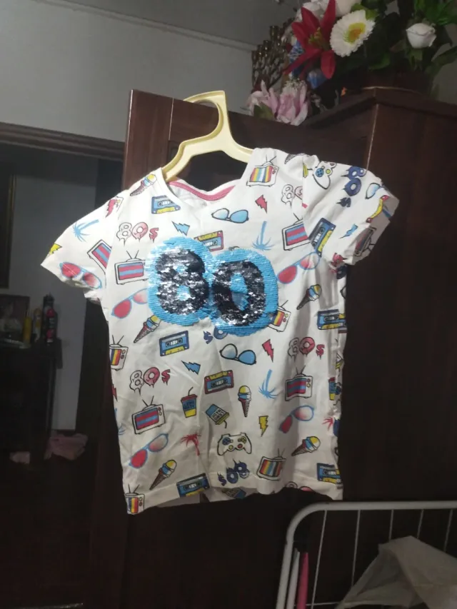 Camiseta 80s con lentejuelas reversibles