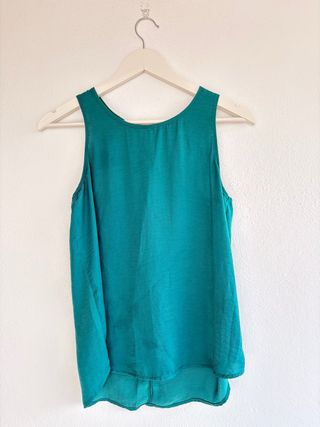 Blusa sin mangas Stradivarius azul verdoso