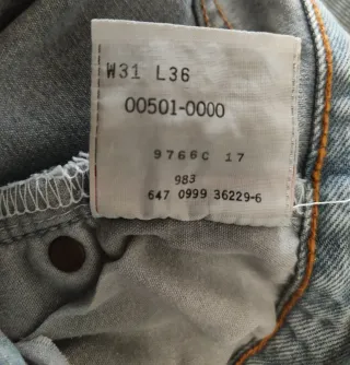 Vaqueros Levi's 501 Vintage Talla 31x36