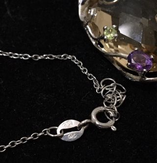 Colgante y cadena Plata 925 con Cuarzo Facetado 