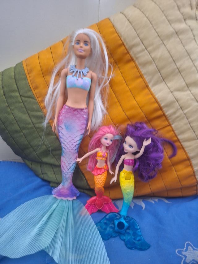  cenicienta moderna,Arier en sirena,y barbi sirena