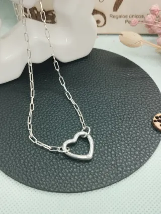Conector Plata Corazón para Collar
