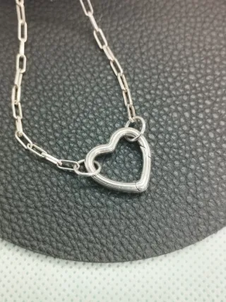 Conector Plata Corazón para Collar