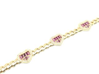 pulsera oro 18k con piedra con circonita