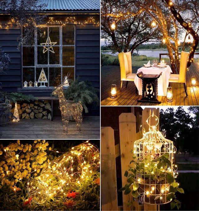 Guirnalda Solar Luces Exterior 20m