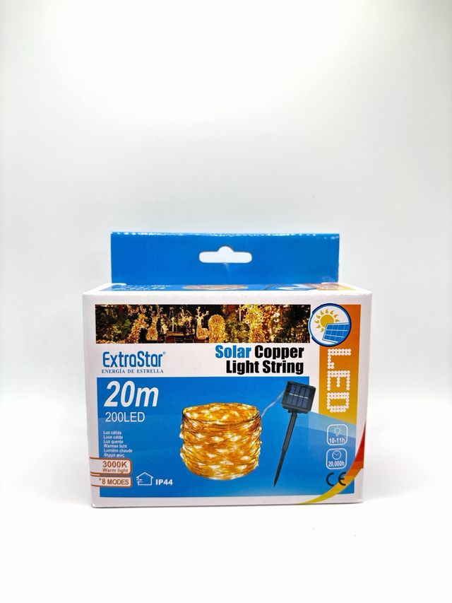 Guirnalda Solar Luces Exterior 20m