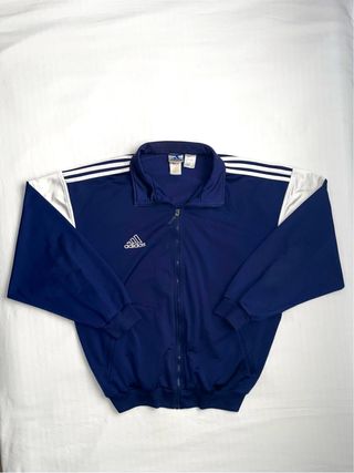 Chaqueta Adidas Vintage 90s Azul Marino y Blanca L