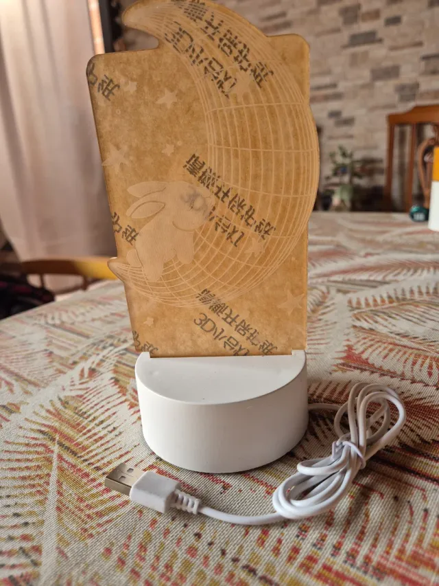 Lámpara USB Conejo Luna Estrellas