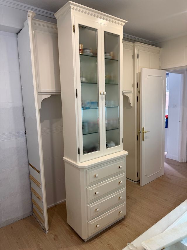 Mueble cocina vitrina grande madera