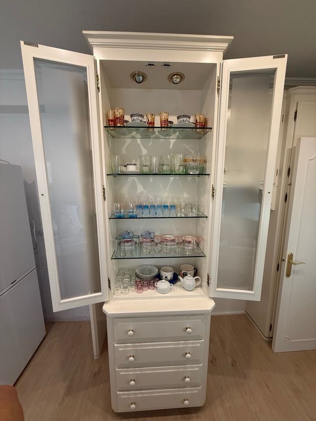 Mueble cocina vitrina grande madera