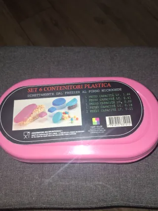 Set 6 Contenitori Plastica Happy House