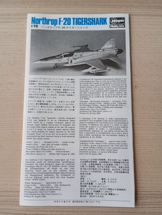 F-20 TIGERSHARK MAQUETA HASEGAWA 1/72