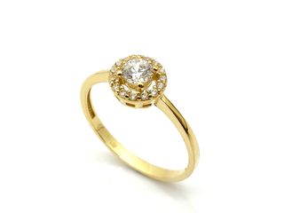 sortija oro 18k con piedra con circonita t. 15 (17,52 mm)