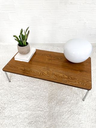 Tavolo da centro in legno e metallo anni '60