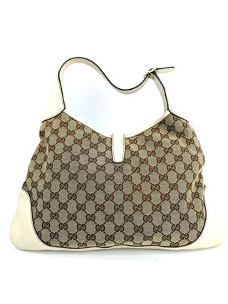 Bolso Gucci Jackie Cuero Beige Lona Monocroma