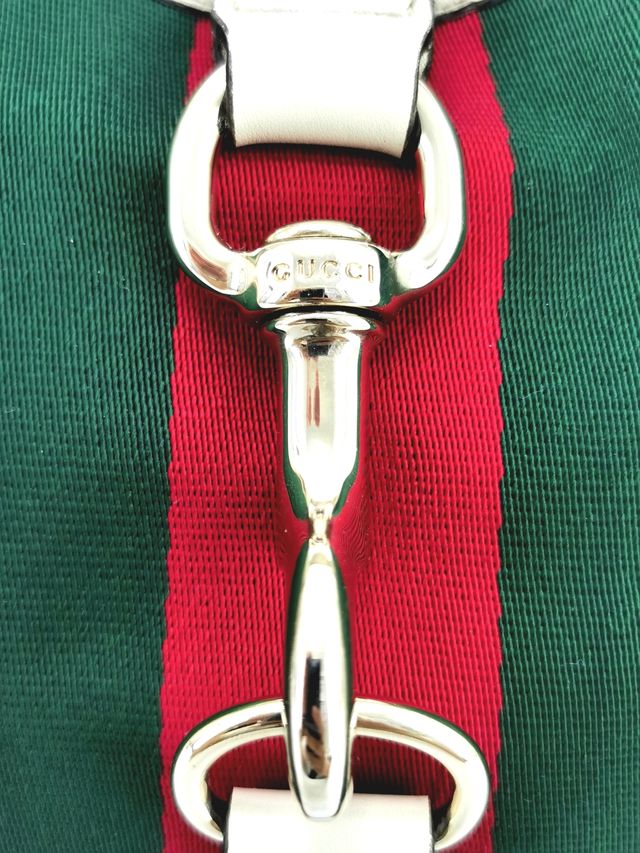 Bolso Gucci Jackie Cuero Beige Lona Monocroma