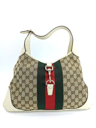 Bolso Gucci Jackie Cuero Beige Lona Monocroma