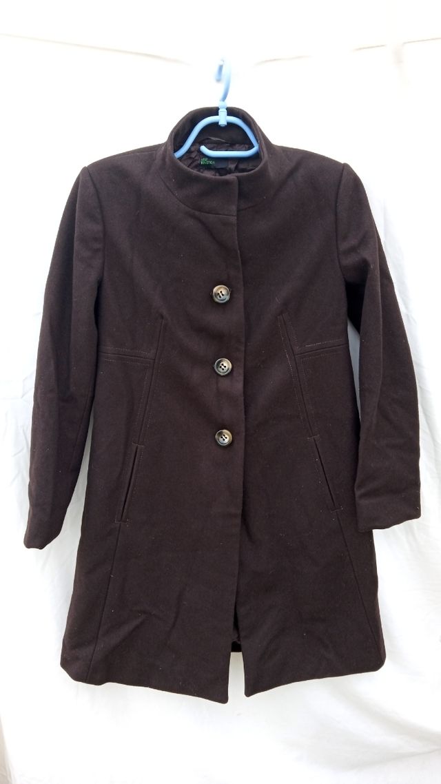 Benetton Lana Abrigo Largo Vintage Talla L
