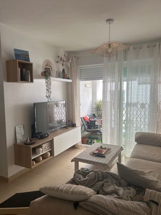 Mueble TV mas estantería cubo y balda de madera