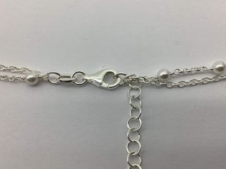 collar plata 925mm con piedra con perla 22.5cm