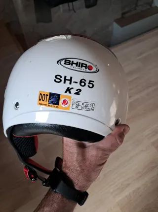 Casco Moto Trial Clásico Rojo y Blanco