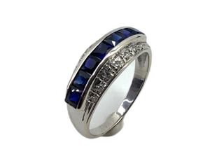 anillo oro 18k con piedra con diamante,zafiro
