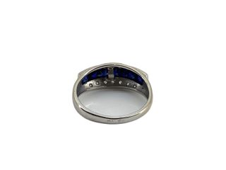 anillo oro 18k con piedra con diamante,zafiro