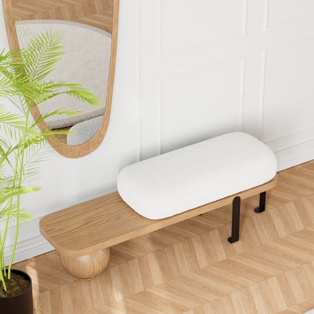 Banco de madera y tela