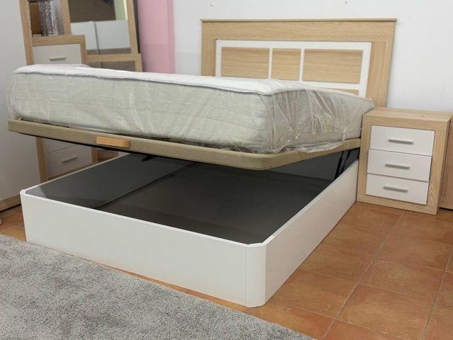 Canapé abatible gran calidad madera y tela