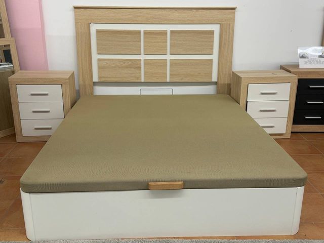 Canapé abatible gran calidad madera y tela