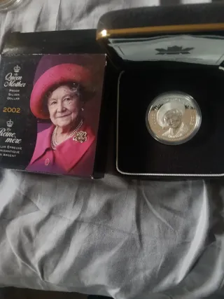 Moneda Plata Reina Madre Canadá 2002
