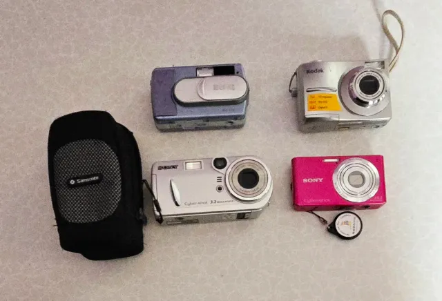 Lote 4 Cámaras Digitales Samsung, Kodak, Sony